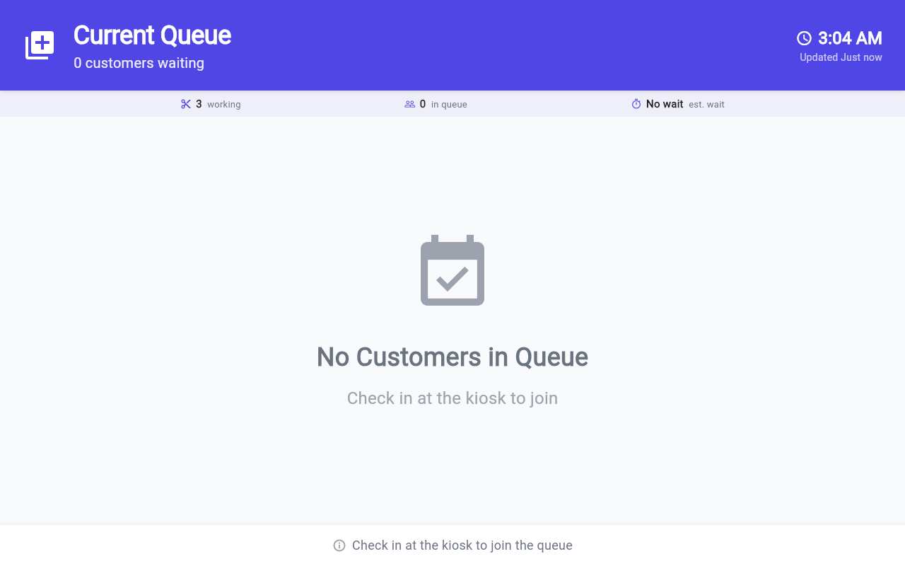QueueUp waiting room board